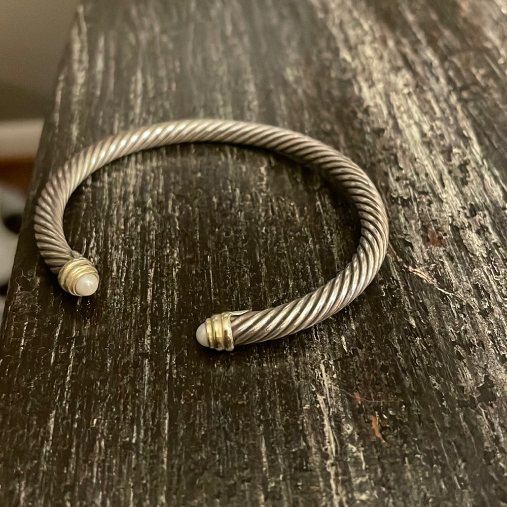 David Yurman cable bracelet / Pearl and 18k gold